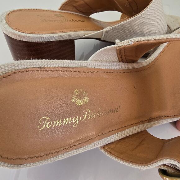 Tommy Bahama Trista Slide Sandal Women's 8.5M Linen Coastal Tropical Nautical - Picture 8 of 14